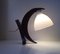 Lampe de Bureau Mid-Century Moon Hybrid en Chêne et Verre Opalin, Allemagne, 1950s 2