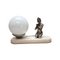 French Art Deco Table Lamp with Lady, 1920s 6