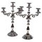 Antique 3-Flame Biedermeier Silver Candelabras, Germany, 19th Century, Set of 2 1