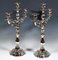 Antique 3-Flame Biedermeier Silver Candelabras, Germany, 19th Century, Set of 2 2