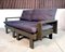 Brutalist Modular Sofa in Wood with Slate Top Side Table, Germany, 1960s, Set of 3 12