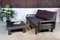 Brutalist Modular Sofa in Wood with Slate Top Side Table, Germany, 1960s, Set of 3 11
