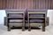Brutalist Modular Sofa in Wood with Slate Top Side Table, Germany, 1960s, Set of 3 17
