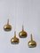Mid-Century Modern Brass Pendant Lamps attributed to Hans-Agne Jakobsson, Sweden, 1960s, Set of 4, Image 13