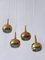 Mid-Century Modern Brass Pendant Lamps attributed to Hans-Agne Jakobsson, Sweden, 1960s, Set of 4, Image 14