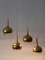 Mid-Century Modern Brass Pendant Lamps attributed to Hans-Agne Jakobsson, Sweden, 1960s, Set of 4, Image 8