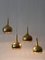 Mid-Century Modern Brass Pendant Lamps attributed to Hans-Agne Jakobsson, Sweden, 1960s, Set of 4, Image 2