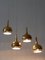 Mid-Century Modern Brass Pendant Lamps attributed to Hans-Agne Jakobsson, Sweden, 1960s, Set of 4, Image 12