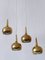 Mid-Century Modern Brass Pendant Lamps attributed to Hans-Agne Jakobsson, Sweden, 1960s, Set of 4, Image 10