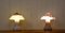 Schwedische Pilzförmige Tischlampen aus Artglas von Monica Backström für Kosta Boda, 1970er, 2er Set 1