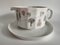 Rut Bryk Artist Service Form Polygon Winter Travel Gravy Boat by Tapio Wirkkala for Rosenthal, 1983, Set of 2 3