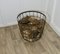 Vintage Industrial Iron Log Basket, 1920s 4