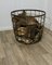 Vintage Industrial Iron Log Basket, 1920s 5