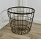 Vintage Industrial Iron Log Basket, 1920s 2