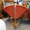 Silla Mid-Century grande de fibra de vidrio con flores / margaritas en rosa y amarillo con trípode de madera, años 60, Imagen 9