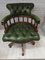 Chaise Captains Vintage en Cuir Vert 1