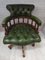 Chaise Captains Vintage en Cuir Vert 5