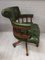 Chaise Captains Vintage en Cuir Vert 6