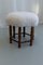 Sechseckiger dänischer Vintage Hocker mit Lammwolle, 1930er 4