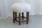 Sechseckiger dänischer Vintage Hocker mit Lammwolle, 1930er 3