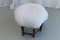 Sechseckiger dänischer Vintage Hocker mit Lammwolle, 1930er 6
