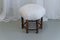 Sechseckiger dänischer Vintage Hocker mit Lammwolle, 1930er 5