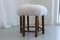 Sechseckiger dänischer Vintage Hocker mit Lammwolle, 1930er 1