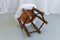 Sechseckiger dänischer Vintage Hocker mit Lammwolle, 1930er 11
