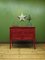 Circus-Themed Painted Red Washstand Cabinet with Star on Top, 1890s 27