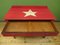 Circus-Themed Painted Red Washstand Cabinet with Star on Top, 1890s 10
