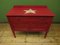 Circus-Themed Painted Red Washstand Cabinet with Star on Top, 1890s 13