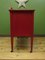 Circus-Themed Painted Red Washstand Cabinet with Star on Top, 1890s 8