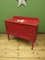 Circus-Themed Painted Red Washstand Cabinet with Star on Top, 1890s 4