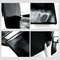 First Edition Ed Archer Chairs in Black Leather and Aluminium by Philippe Starck for Aleph, 1987, Set of 8, Image 10