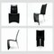 First Edition Ed Archer Chairs in Black Leather and Aluminium by Philippe Starck for Aleph, 1987, Set of 8, Image 11