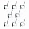 First Edition Ed Archer Chairs in Black Leather and Aluminium by Philippe Starck for Aleph, 1987, Set of 8, Image 12