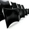 First Edition Ed Archer Chairs in Black Leather and Aluminium by Philippe Starck for Aleph, 1987, Set of 8, Image 5