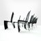 First Edition Ed Archer Chairs in Black Leather and Aluminium by Philippe Starck for Aleph, 1987, Set of 8, Image 3