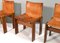 Monk Chairs in Cognac Tan Leather attributed to Afra & Tobia Scarpa for Molteni, Italy, 1974, Set of 4 10
