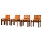Monk Chairs in Cognac Tan Leather attributed to Afra & Tobia Scarpa for Molteni, Italy, 1974, Set of 4 1