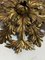 Italian Floral Ceiling Light in Gilt Toleware from Banci Firenze, 1960s 2