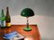 Bauhaus Adjustable Green Table Lamp in Chrome and Enameled Metal, Italy, 1940s 2