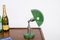 Bauhaus Adjustable Green Table Lamp in Chrome and Enameled Metal, Italy, 1940s 3