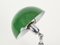 Bauhaus Adjustable Green Table Lamp in Chrome and Enameled Metal, Italy, 1940s 7