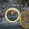 Antike französische Spelter Neptune Uhr und Vasen von L & F Moreau 10