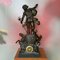 Antique French Spelter Neptune Clock and Vases by L & F Moreau, Set of 3 2