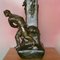 Antique French Spelter Neptune Clock and Vases by L & F Moreau, Set of 3 22