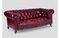 Victorian Chesterfield Sofa in Original Bordeaux Leather, 1800s 3