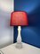 Vintage White and Red Alabaster Table Lamp 1