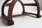 Antiker französischer Dagobert Curule Thron Sessel mit Fußhocker aus Höhlenholz, 1900er, 2er Set 12